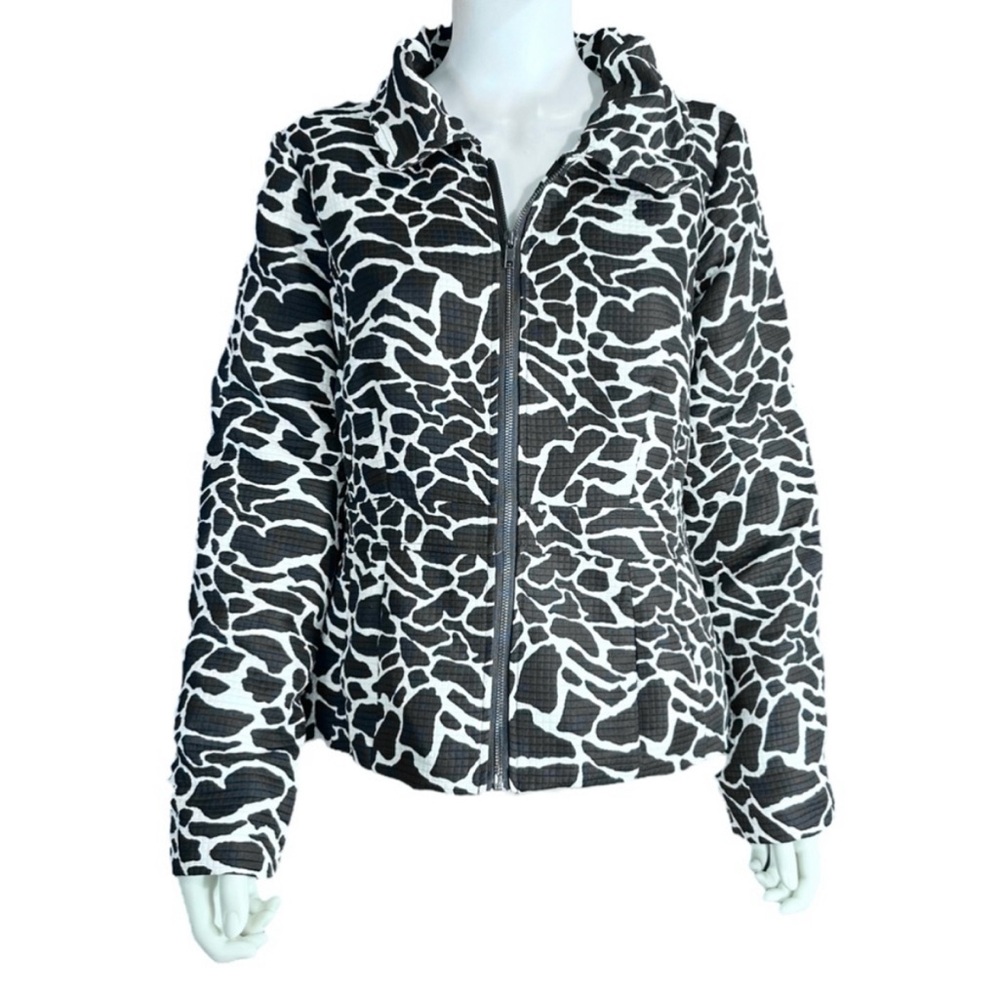Animal Print Black & White by Zoe D Mob Wife Women's Glam Blazer Jacket, Sz S